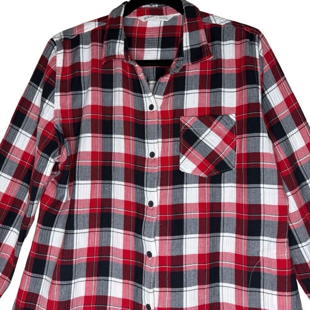 Woolrich Red, White, & Black Cotton Plaid Shirt/Jacket Sz L Country, Western - Picture 2 of 12